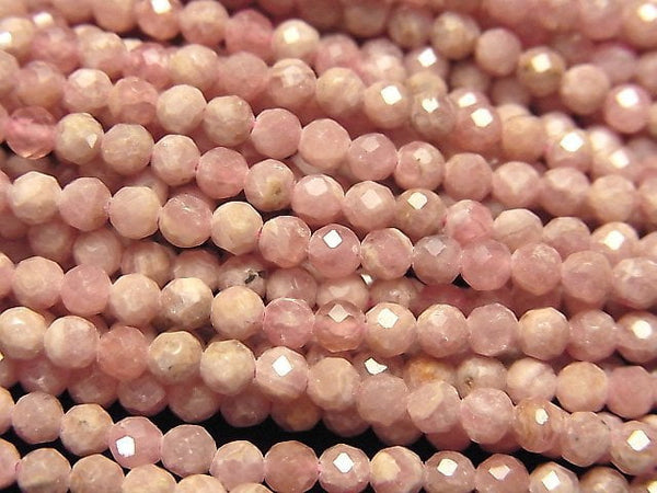 Faceted Round, Rhodochrosite Gemstone Beads