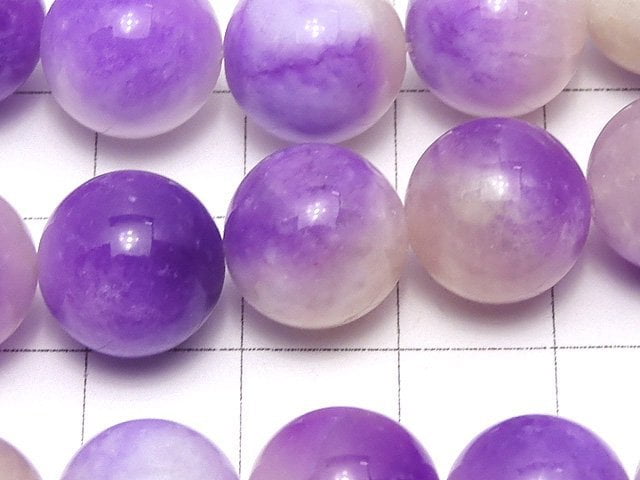 Purple & Yellow Jade Round 12mm 1strand beads (aprx.15inch / 36cm)