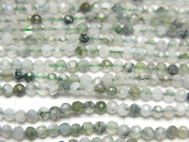 High Quality! Tree Agate Faceted Round 2mm 1strand beads (aprx.15inch / 37cm)