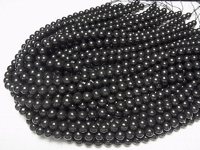 [Video] Russia Shungite AAA Round 8mm 1strand beads (aprx.15inch/37cm)