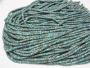 [Video] Blue Copper Turquoise AAA Rondelle (Heishi) 4x4x2mm half or 1strand beads (aprx.15inch/38cm)