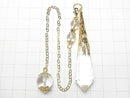 [Video]Crystal AA++ Pendulum 70x16x16mm with Chain Gold Color 1pc