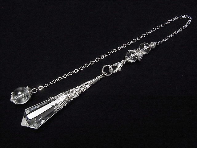 [Video] Crystal AA++ Pendulum 70x16x16mm with chain Silver color 1pc