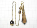 [Video] Smoky Quartz AA++ Pendulum 70x16x16mm with chain Gold color 1pc