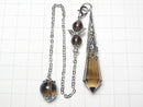 [Video] Smoky Quartz AA++ Pendulum 70x16x16mm with chain Silver color 1pc