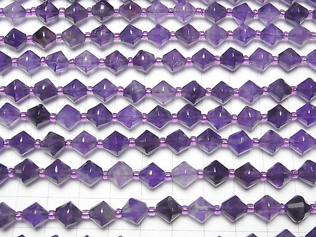 [Video] High Quality! Amethyst AA+ Abacus Cut 8x8x8mm 1strand beads (aprx.15inch / 36cm)