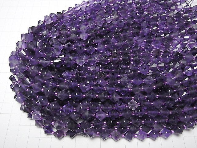 [Video] High Quality! Amethyst AA+ Abacus Cut 8x8x8mm 1strand beads (aprx.15inch / 36cm)