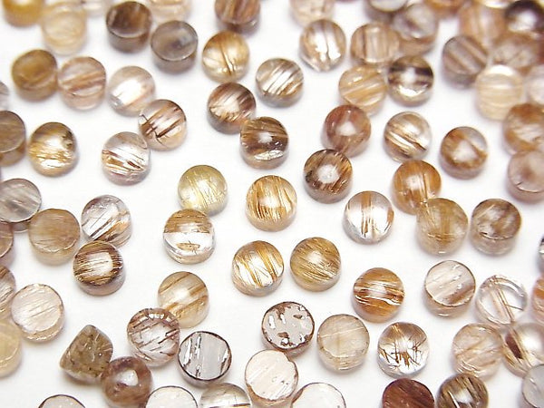 Cabochon, Rutilated Quartz Gemstone Beads