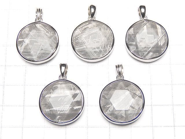 [Video] Meteorite Natural Color Pendant Both Side Finish 20mm Silver925