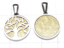 [Video] Meteorite Tree Motif Pendant 17mm Yellow Gold Silver925
