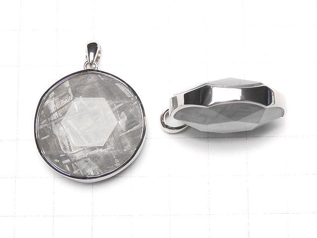 [Video] Meteorite Natural Color Pendant Both Side Finish 27mm Silver925