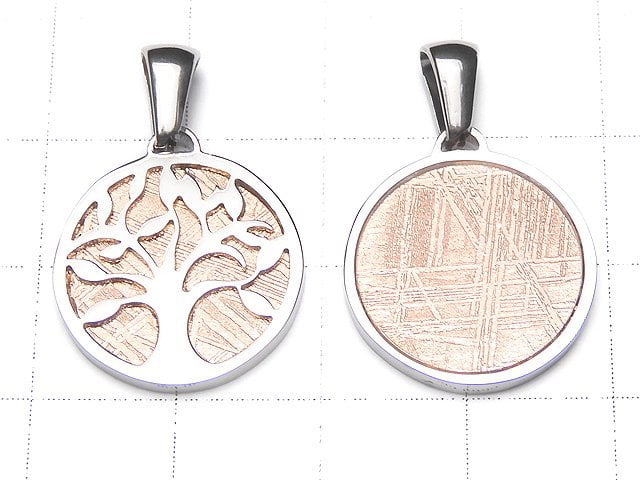 [Video] Meteorite Tree Motif Pendant 17mm Pink Gold Silver925