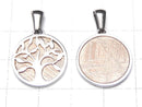 [Video] Meteorite Tree Motif Pendant 17mm Pink Gold Silver925