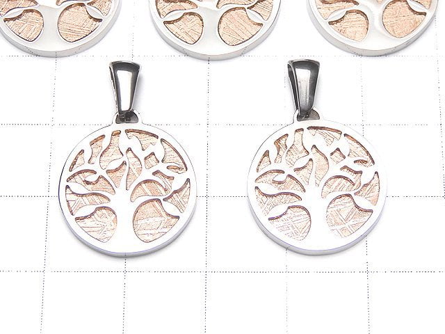 [Video] Meteorite Tree Motif Pendant 17mm Pink Gold Silver925