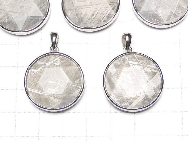 [Video] Meteorite Natural Color Pendant Both Side Finish 24mm Silver925