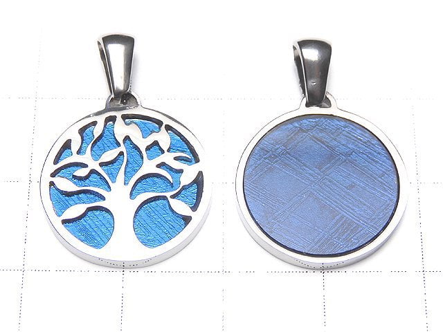 [Video] Meteorite Tree Motif Pendant 17mm Blue Silver925
