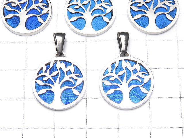 [Video] Meteorite Tree Motif Pendant 17mm Blue Silver925