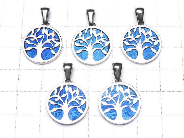 [Video] Meteorite Tree Motif Pendant 17mm Blue Silver925