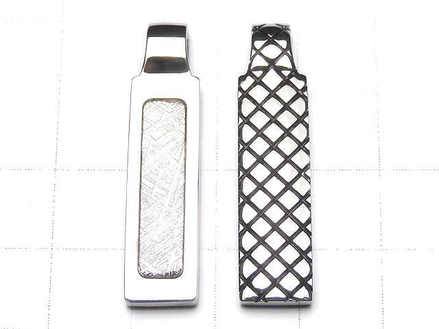[Video]Meteorite Rectangle Pendant 34x8mm Silver925