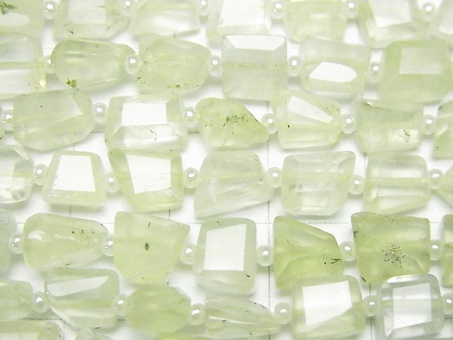 [Video] Prehnite AA++ Faceted Nugget 1strand beads (aprx.14inch / 34cm)