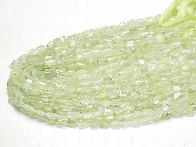 [Video] Prehnite AA++ Faceted Nugget 1strand beads (aprx.14inch / 34cm)