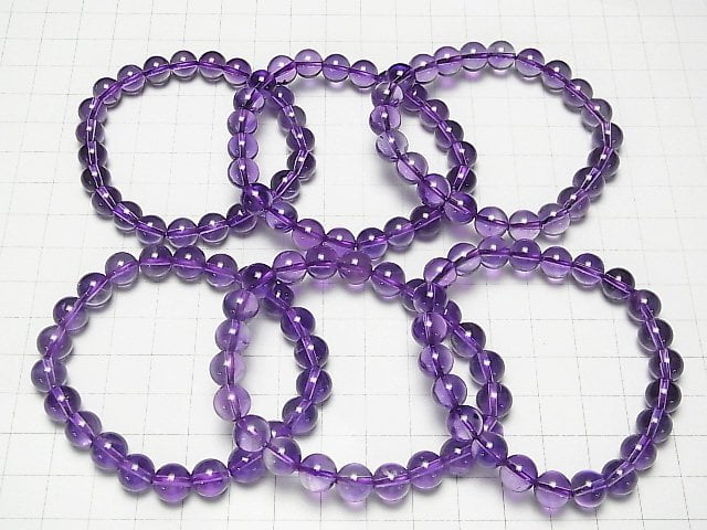 [Video] High Quality Amethyst AAA Round 8mm Bracelet