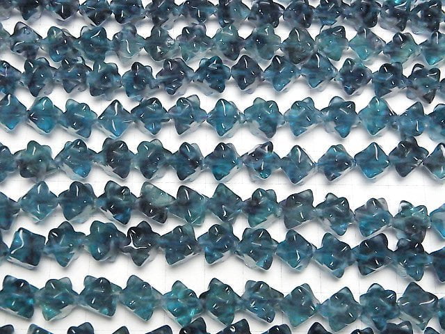 [Video] Blue Green Fluorite AAA Star Dice Shape 12x12mm half or 1strand beads (aprx.15inch/36cm)