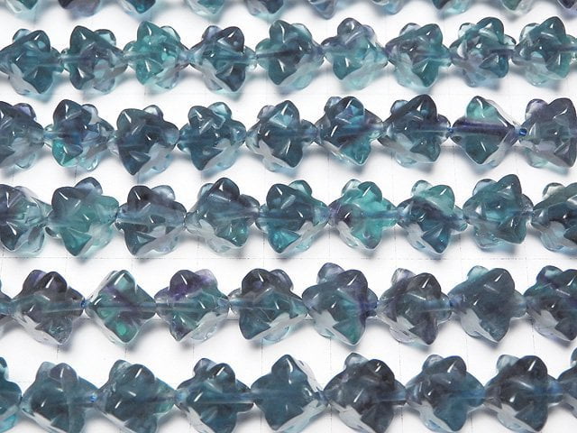 [Video] Blue Green Fluorite AAA Star Dice Shape 12x12mm half or 1strand beads (aprx.14inch / 35cm)