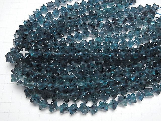 [Video] Blue Green Fluorite AAA Star Dice Shape 12x12mm half or 1strand beads (aprx.15inch/36cm)