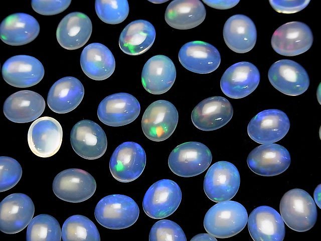 [Video] High Quality Ethiopia Opal AAA Oval Cabochon 10x8mm 2pcs