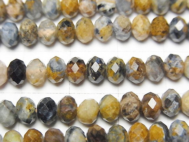 [Video] High Quality! Pietersite AAA- Faceted Button Rondelle 5.5x5.5x4mm 1strand beads (aprx.15inch / 37cm)