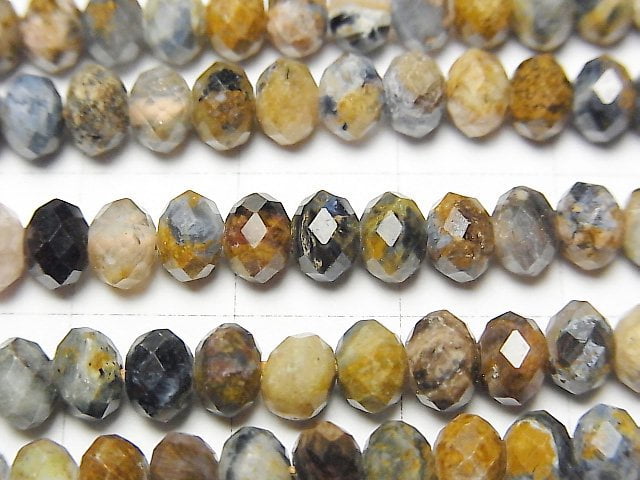 [Video] High Quality! Pietersite AAA- Faceted Button Roundel 5.5x5.5x4mm 1strand beads (aprx.15inch / 37cm)