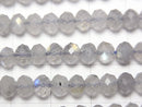 [Video]High Quality! Labradorite AA++ Faceted Button Rondelle 6x6x4mm 1strand beads (aprx.15inch/36cm)