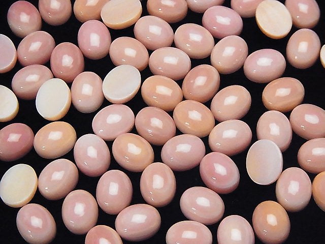 Queen Conch Shell AAA Oval Cabochon 10x8mm 1pc