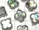 [Video] Abalone Shell Flower Charm 11x11mm [One Side] Silver925 1pc