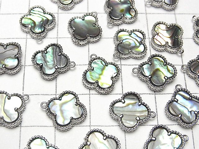 [Video] Abalone Shell Flower Charm 11x11mm [One Side] Silver925 1pc