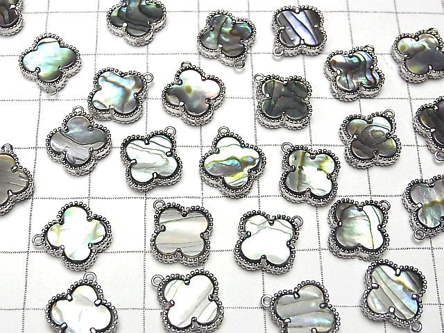 [Video] Abalone Shell Flower Charm 11x11mm [One Side] Silver925 1pc