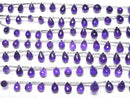 [Video]High Quality Amethyst AAA- Drop Faceted Briolette half or 1strand beads (aprx.6inch/16cm)