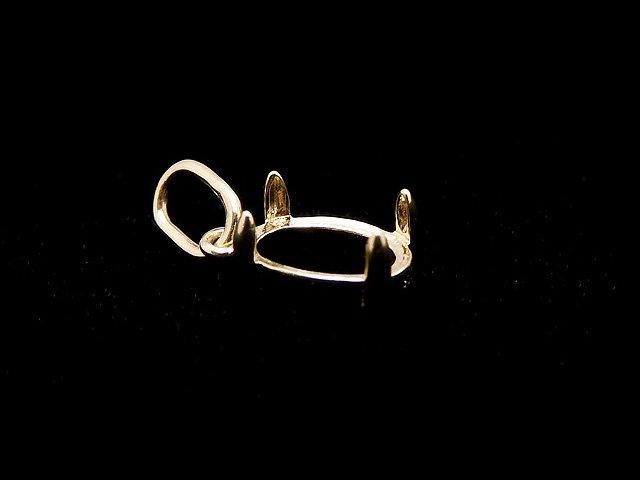 [Video][Japan][K10 Yellow Gold] Pendant Frame (Prong Setting) for Oval Cabochon 6x4mm, 1pc