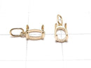[Video][Japan][K10 Yellow Gold] Pendant Frame (Prong Setting) for Oval Cabochon 6x4mm, 1pc