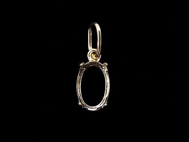 [Video][Japan][K10 Yellow Gold] Pendant Frame (Bezel) Oval Cabochon 6x4mm 1pc