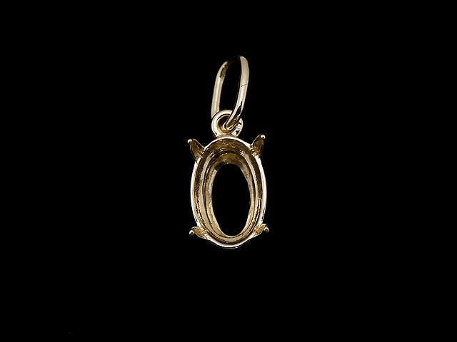 [Video][Japan][K10 Yellow Gold]Pendant Frame (Prong Setting) Oval Faceted 6x4mm 1pc