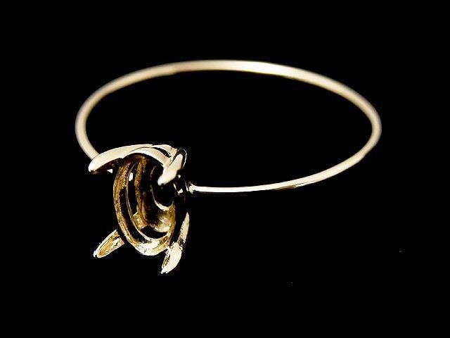 [K10 Yellow Gold] Ring Frame (Prong Setting) for Oval Faceted 6x4mm Rings 1pc [Japan]