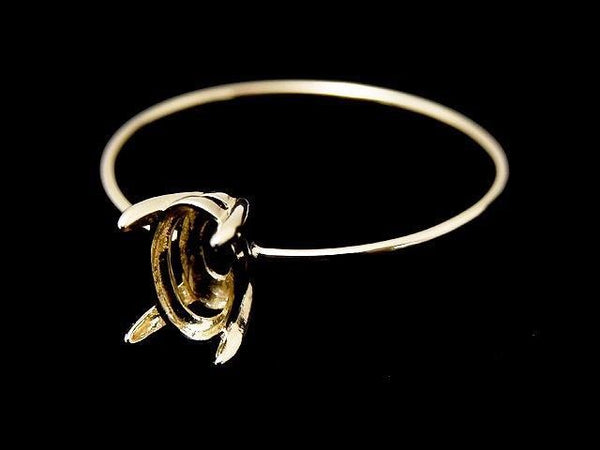 [Video][Japan][K10 Yellow Gold]Ring Frame (Prong Setting)Oval Faceted 6x4mm 1pc