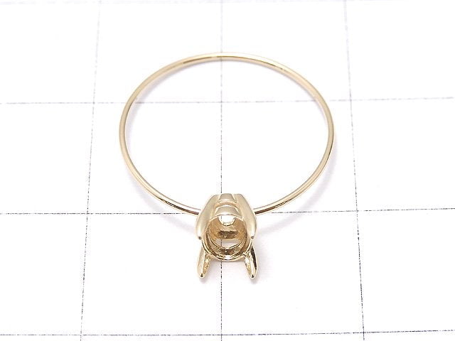 [Video][Japan][K10 Yellow Gold] Ring Frame (Prong Setting) Oval Faceted 6x4mm 1pc
