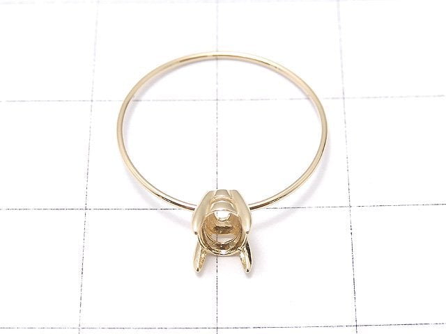 [Video][Japan][K10 Yellow Gold]Ring Frame (Prong Setting)Oval Faceted 6x4mm 1pc