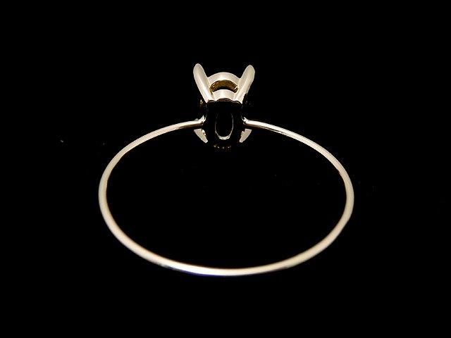 [K10 Yellow Gold] Ring Frame (Prong Setting) for Oval Faceted 6x4mm Rings 1pc [Japan]