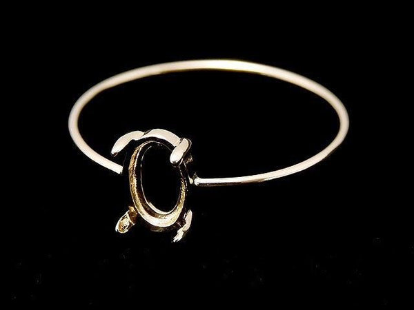 [Video][Japan][K10 Yellow Gold]Ring Frame (Prong Setting)Oval Cabochon 6x4mm 1pc