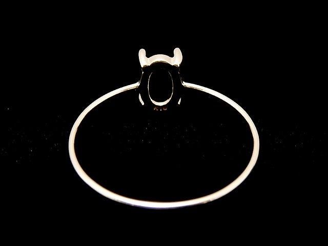 [K10 Yellow Gold] Ring Frame (Prong Setting) for Oval Cabochon 6x4mm 1pc [Japan]