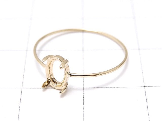 [Video][Japan][K10 Yellow Gold] Ring Frame (Prong Setting) for Oval Cabochon 6x4mm 1pc